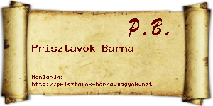 Prisztavok Barna névjegykártya